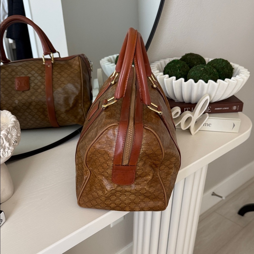 Celine Brown Boston Leather Duffel Bag - Picture 2 of 10